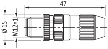 Murr M12 Connector, male 0°, 4-pole, c/s 0.14 - 0.34mm²