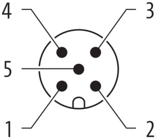 Murr M12, IDC, Connector, male 0°, 5-pole, c/s 0.34 - 0.5mm²