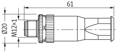 Murr Terminal, field-wireable, M12 male 0°, 5-pole, 2.5-8mm