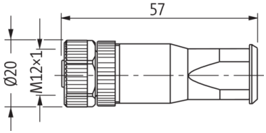 Murr Terminal, self-wireable, M12 female 0°, 5-pole, Ø2.5-8mm