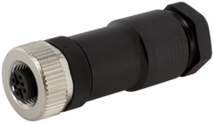 Murr M12 female 0°, A-code, screw, 4-pole, cable Ø 8 - 10mm
