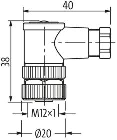 Murr Screw terminal, M12 female 90°, 4-pole, cable Ø 4-6mm