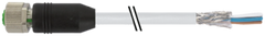 Murr M12 female 0°, A-code with cable, shielded, grey, 4-pole, 1m