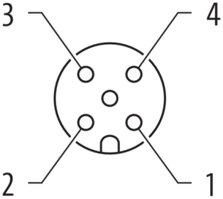 Murr Receptacle, M12 female, 4-pole, 0.2m