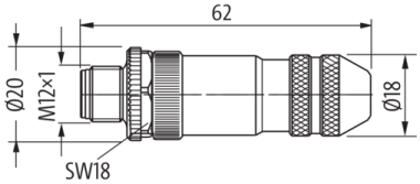 Murr Screw terminal, M12 male 0°, B-code, 5-pole