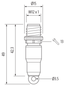 Murr Bus terminating plug for profibus, M12 male, 4-pole