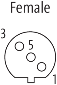 Murr M12 Connector, female 0°, 3-pole, c/s 0.25 - 0.34mm²