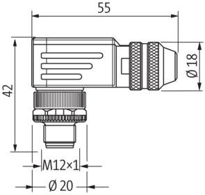 Murr Screw terminal, shielded, M12 male 90°, 4-pole