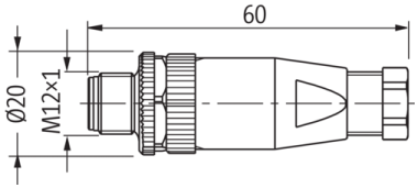 Murr Screw terminal, field-wireable, M12 male 0Â°, 8-pole