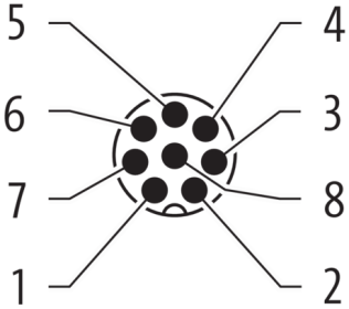 Murr Screw terminal, field-wireable, M12 male 0Â°, 8-pole