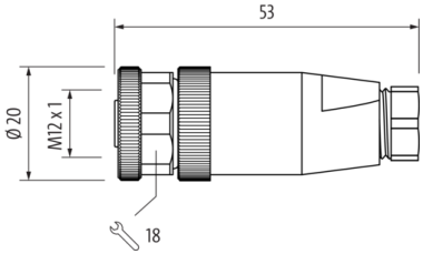 Murr Screw terminal, M12 female 0Â°, 8-pole, cable Ã˜ 6-8mm