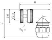 Murr M12 female 90° A-code, cable Ø 6 - 8mm, 8-pole
