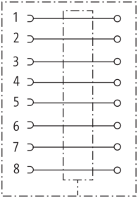 Murr M12 female 90° A-code, cable Ø 6 - 8mm, 8-pole
