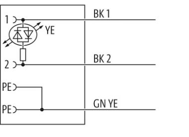 Murr MSUD Valve plug with cable, LED, form A (18mm), 24VDC, 2m