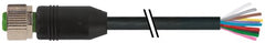 Murr M12 female 0°, straight, black, 12-pole, 1.5m