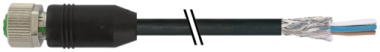 Murr M12 female 0° A-code with cable, shielded, 12-pole, 3m
