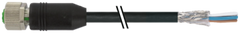 Murr M12 female 0° A-code with cable, shielded, 12-pole, 3m