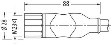 Murr M23 female 0° with cable, straight, 19-pole, 5m
