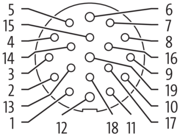 Murr MSCON-C, female, solder connection, M23, 19-pole