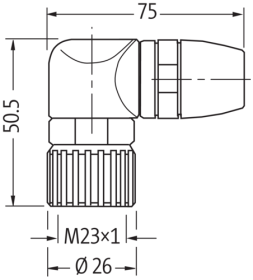 Murr MSCON-D connector Female 90° Solder 19p M23