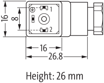 Murr Eco valve plug, form C, field-wireable, 2+PE, M16x1.5
