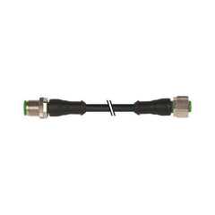 Murr M12 male 0°/female 0°, straight, black, 4-pole, 0.6m Murrelektronik