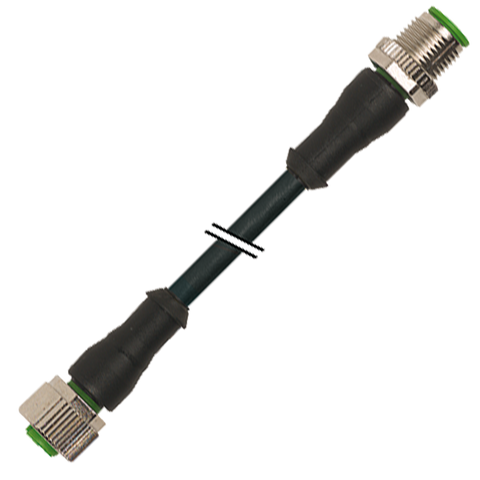 Murr M12, male 0 / female 0, A-code, 5-pole, 10m Murrelektronik
