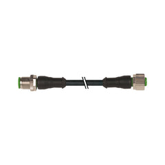 Murr M12 male 0°/female 0°, straight, black, 4-pole, 0.3m Murrelektronik