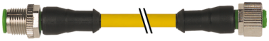 Murr M12 male 0° / M12 female 0°, A-code, 4-pole, 0.6m