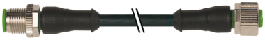 Murr M12 male 0° / M12 female 0°, A-code, 4-pole, 0.6m