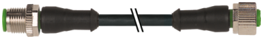 Murr M12 male 0° / M12 female 0° A-code, 4-pole, 2m