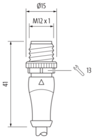 Murr M12, male 0Â° / female 0Â°, A-code, 5-pole, 10m