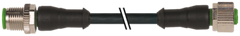 Murr M12, male 0°/ female 0°, A-code with cable, 5-pole, 15m