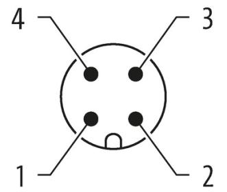 Murr M12 male 0° / M12 female 90°, A-code, 4-pole, 0.3m