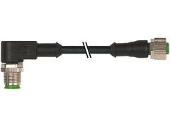 Murr M12 male 90°/female 0° straight, 4-pole, 2m Murrelektronik