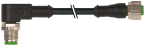 Murr M12 male 90° / M12 female 0°, 4-pole, black, 5m Murrelektronik
