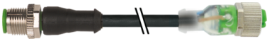 Murr M12 male 0° / M12 female 0°, A-code, 4-pole, 1m Murrelektronik