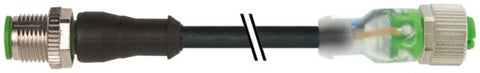 Murr M12 male 0° / M12 female 0°, A-code, LED, 4-pole, 1.5m