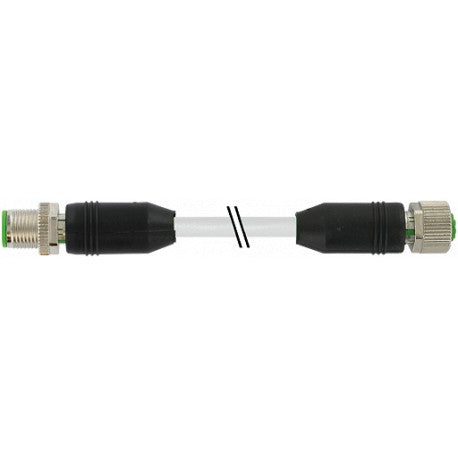 Murr M12 male 0° / M12 female 0°, A-code, shielded, 4-pole, 2m