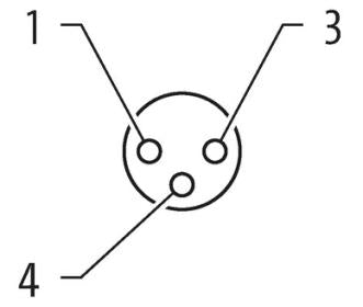 Murr M12 male 0° / M8 female 0°, A-code, 3-pole, yellow, 7m