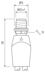 Murr Y-distributor, M12 male 0°/ M8 female 90°, A-coded, 5m