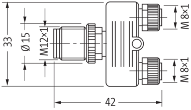 Murr T-coupler M12 male / M8 female 0°, parallel circuit
