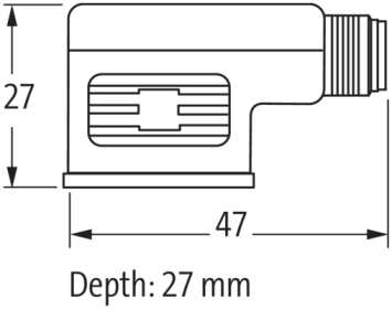 Murr M12 Adaptor on rear of MSUD valve plug, 3-pole
