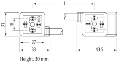 Murr M12 male on top A-code / MSUD double valve