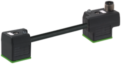 Murr M12 male on top A-code / MSUD double valve