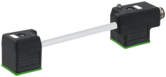 Murr M12 male on rear of MSUD double valve plug, grey, 100mm Murrelektronik