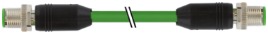 Murr M12, male 0 / male 0, D-code, 4-pole, green, 5m Murrelektronik