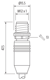 Murr M12, male 0° / female 0°, D-code, 4-pole, 1m