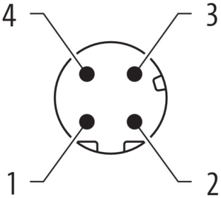 Murr M12, male 0° / female 0°, D-code, 4-pole, 1m