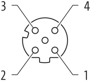 Murr M12, male 0° / female 0°, D-code, 4-pole, 1m